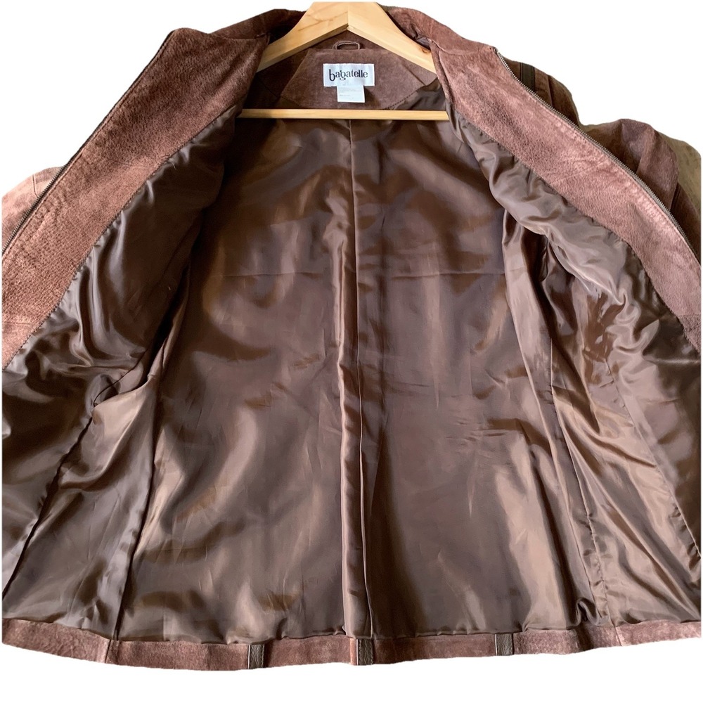 Mens Small Bagatelle Vintage Leather Zip Up Jacket  (ZIPPER BROKEN) russet brown - Picture 13 of 16